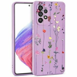 Puzdro Tech-Protect Samsung Galaxy A53 5G, Lúčne kvety - fialové vyobraziť