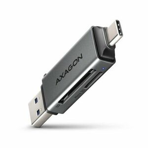 AXAGON CRE-DAC, USB-C + USB-A, 5 Gbps - MINI čtečka karet, 2-slot & lun SD/microSD, podpora UHS-I vyobraziť