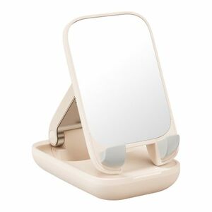 Baseus Seashell stojan na mobil so zrkadlom, béžový vyobraziť