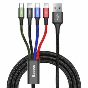 Baseus Rapid kábel USB / 2x Lightning / USB-C / Micro USB 3.5A 1.2m, čierny (CA1T4-A01) vyobraziť