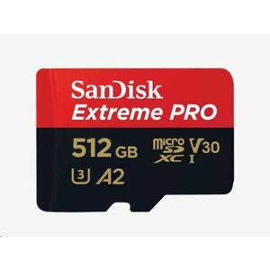 SanDisk micro SDXC karta 512GB Extreme PRO (200 MB/s Class 10, UHS-I U3 V30) + adaptér vyobraziť
