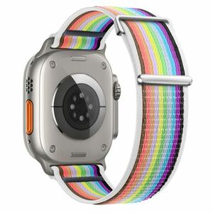 BStrap Velcro Nylon remienok na Apple Watch 42/44/45mm, white rainbow (SAP016C17) vyobraziť