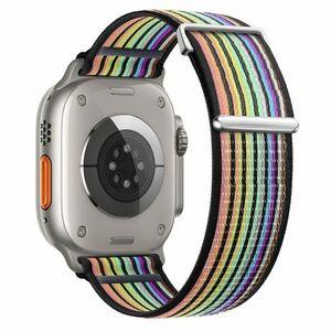 BStrap Velcro Nylon remienok na Apple Watch 42/44/45mm, black rainbow (SAP016C18) vyobraziť