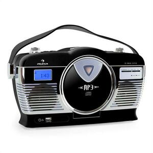 Auna RCD-70BL, retro rádio, FM, USB, CD, MP3, batéria, čierne vyobraziť