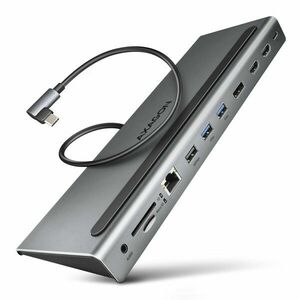 AXAGON HMC-4KX3 USB 5Gbps húb, 3x USB-A, 2x HDMI, DP, RJ-45 GLAN, SD/microSD, audio, PD 100W, kábel USB-C 40cm vyobraziť