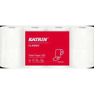 Toaletný papier Katrin 2vrs biely 23, 4 m 200 útržkov 8ks / predaj iba po balení vyobraziť