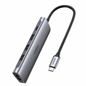 Ugreen CM136 USB-C HUB adaptér 3x USB / HDMI 4K / USB-C PD 100W, šedý (70495) vyobraziť
