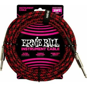 Ernie Ball Braided Straight Straight Inst Cable Červená-Čierna 7, 5 m Rovný - Rovný vyobraziť