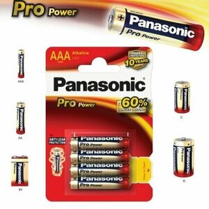 Alkalická baterie AAA Panasonic Pro Power LR03 4ks vyobraziť