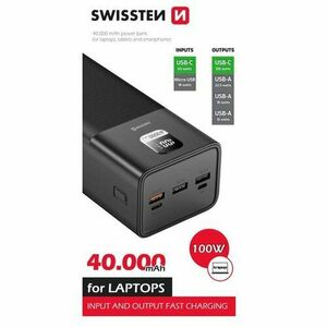 Swissten Power Line Powerbank 40000 mAh 100W PD Čierna vyobraziť