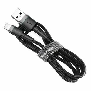Baseus Cafule kábel USB / Lightning QC 3.0 2.4A 1m, čierny/sivý (CALKLF-BG1) vyobraziť