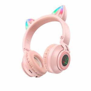 Borofone BO18 bezdrôtové slúchadlá s mačacími ušami, ružové vyobraziť