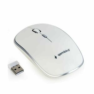 GEMBIRD myš MUSW-4B-01, biela, bezdrôtová, USB nano receiver vyobraziť