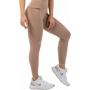 Nebbia Organic Cotton Ribbed High-Waist Leggings Brown XS Fitness nohavice vyobraziť