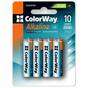 Colorway alkalická batéria AA/ 1.5V/ 8ks v balení/ Blister vyobraziť