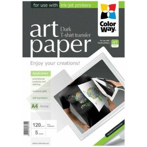 COLORWAY nažehľovací papier/ na ART/ textil/ 120g/m2, A4/ 5 kusov vyobraziť