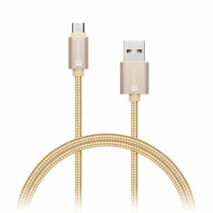 Connect Wire Premium Metallic micro USB - USB, gold, 1m vyobraziť