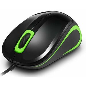 Crono CM643G - optická myš, USB, čierna + zelená vyobraziť