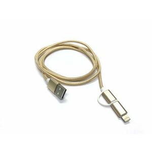 Crono kábel prepojovací USB 2.0/ micro USB + Lightning, 1m, zlatý vyobraziť