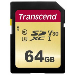TRANSCEND SDXC karta 64GB 500S, UHS-I U3 V30 (R: 95/W: 60 MB/s) vyobraziť