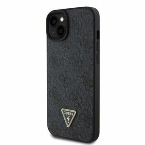 Guess PU 4G Strass Triangle Metal Logo Zadní Kryt pro iPhone 15 Plus Black vyobraziť