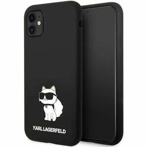 Karl Lagerfeld case for iPhone 11 KLHCN61SNCHBCK black HC Silicone NFT Choupette vyobraziť