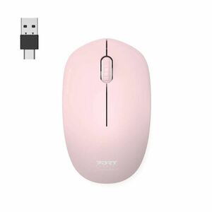 PORT CONNECT Wireless COLLECTION, bezdrátová myš, USB-A a USB-C dongle, 2.4Ghz, 1600DPI, růžová vyobraziť