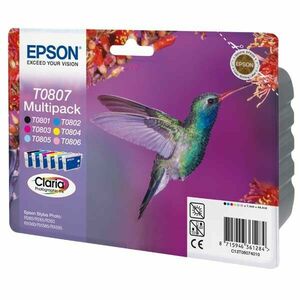 EPSON T0807 (C13T08074021) - originálna cartridge, čierna + farebná, 6x7, 4ml vyobraziť
