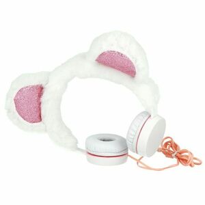 MG Plush Bear plyšové slúchadlá s ušami, biele vyobraziť