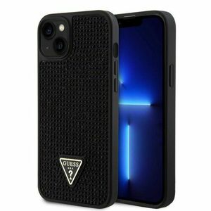 Guess Rhinestones Triangle Metal Logo Kryt pro iPhone 15 Plus Black vyobraziť