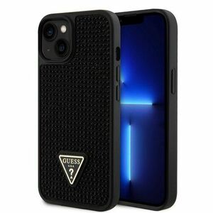 Guess Rhinestones Triangle Metal Logo Kryt pro iPhone 15 Black vyobraziť