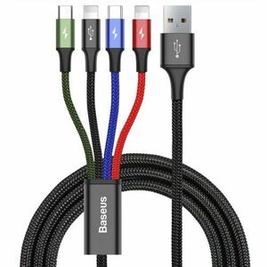 Baseus CA1T4-A01 Fast 4in1 Kabel 2x Lightning, USB-C, MicroUSB 3.5A 1.2m Black vyobraziť