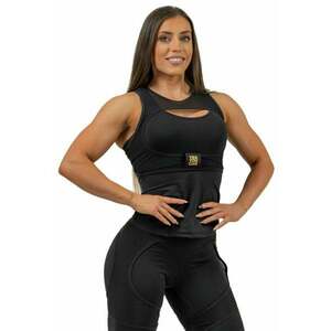 Nebbia Compression Top INTENSE Ultra Black/Gold XS Fitness bielizeň vyobraziť