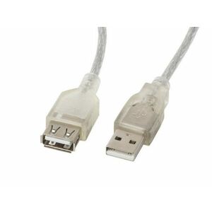 LANBERG USB-A M/F 2.0 kábel 1, 8m, transparentný vyobraziť