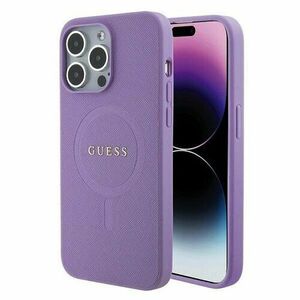 Guess PU Saffiano MagSafe Zadní Kryt pro iPhone 15 Pro Purple vyobraziť