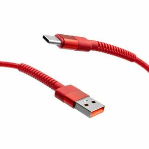 mobilNET pletený kábel USB na Type-C 2M 3A, červený vyobraziť