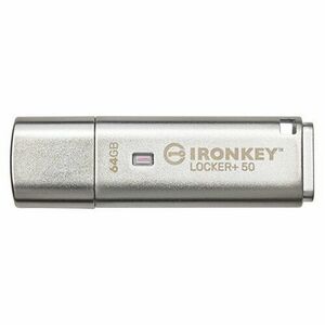 Kingston IronKey Locker+ 50/64GB/145MBps/USB 3.1/USB-A/Stříbrná vyobraziť