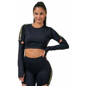 Nebbia Honey Bunny Crop Top Long Sleeve Čierna S Fitness tričko vyobraziť