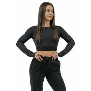 Nebbia Long Sleeve Crop Top INTENSE Perform Black L Fitness tričko vyobraziť