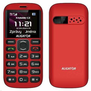 Aligator A720 4G Senior, červeno-čierna + nabíjací stojan vyobraziť