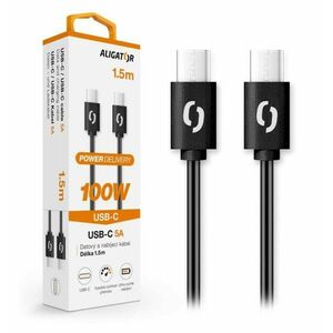 ALIGATOR dátový kábel POWER 100W, USB-C/USB-C 5A, dĺžka 1, 5 m, čierna vyobraziť