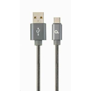GEMBIRD Kábel USB 2.0 AM na Type-C kábel (AM/CM), 1m, metalická špirála, sivý, blister, PREMIUM QUALITY vyobraziť