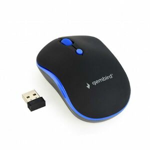 GEMBIRD myš MUSW-4B-03-B, čierno-modrá, bezdrôtová, USB nano receiver vyobraziť