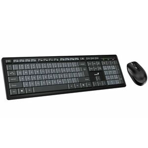Genius Smart KM-8200 Dual Color, Set klávesnice a myši, bezdrôtový, CZ+SK layout, 2, 4 GHz, mini USB prijímač, čierno-sivý vyobraziť
