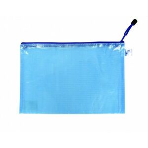 Obálka listová kabelka A4 na zips sieťovaná modrá vyobraziť