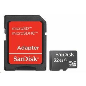 SanDisk MicroSDHC karta 32GB (Class 4) + adaptér vyobraziť