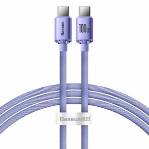 Baseus Crystal Shine kábel USB-C / USB-C 5A 100W 1.2m, fialový (CAJY000605) vyobraziť