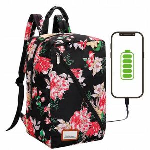 MG Bcross batoh so vstavaným USB káblom 20L, pink flowers vyobraziť