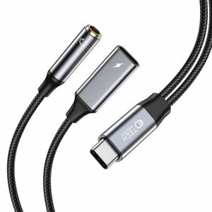 Tech-Protect Ultraboost adaptér USB-C - USB-C / 3.5mm jack 60W 6A PD, čierny vyobraziť