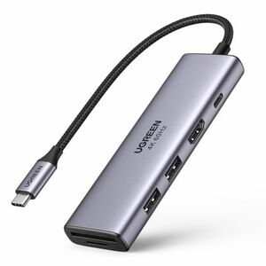 Ugreen CM511 HUB adaptér USB-C - 2x USB / HDMI / USB-C PD 100W, sivý (60384 CM511) vyobraziť